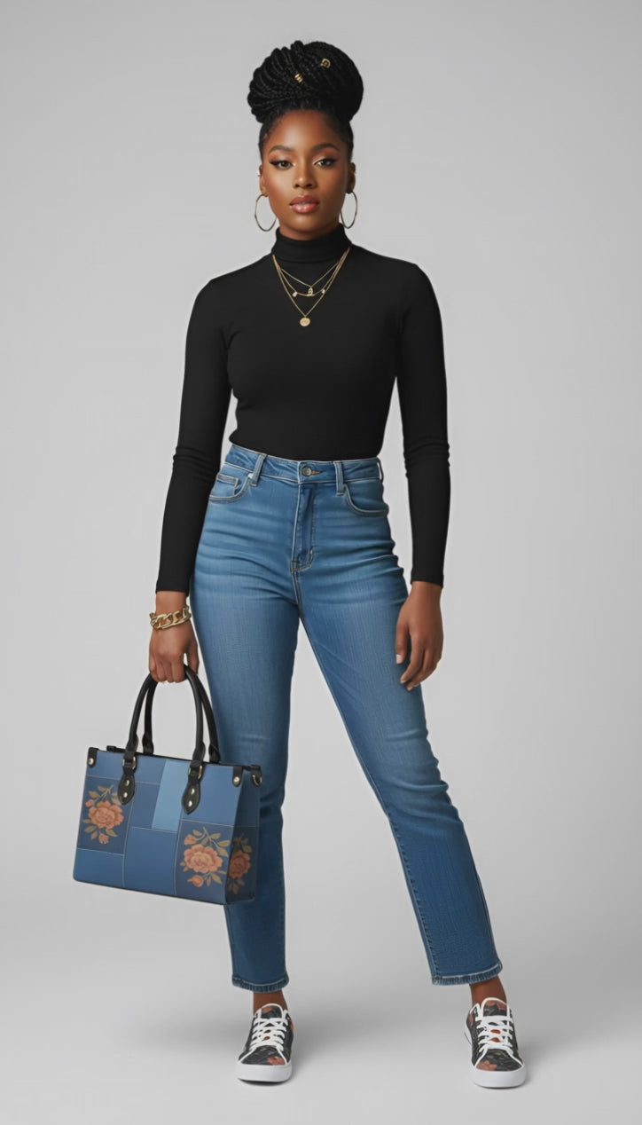 Rich and Rich Blue Floral Women's Sneaker and Purse Bundle