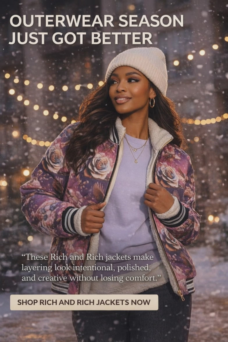 Rich and Rich Flowery Abstract Women's Designer Bomber Jacket