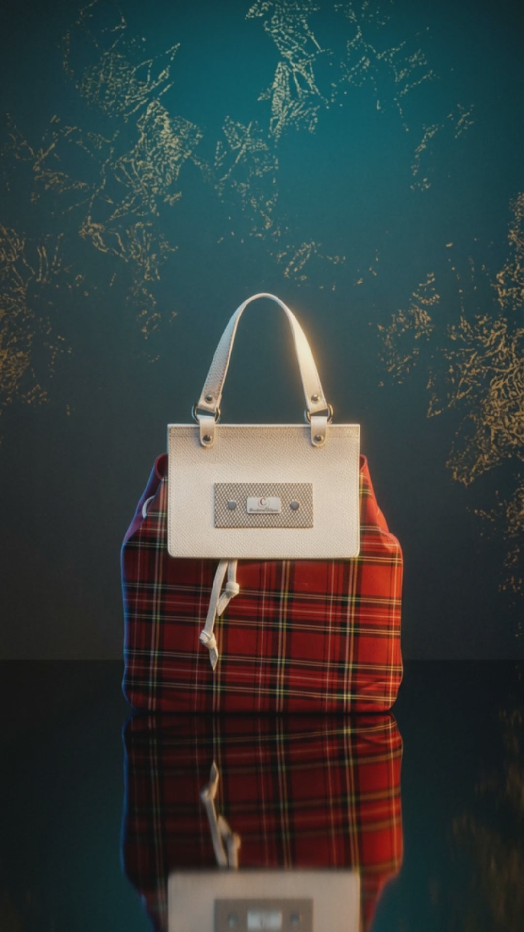 Rich and Rich CheckeredRealities Red Women’s Italian Leather Luxury Bag