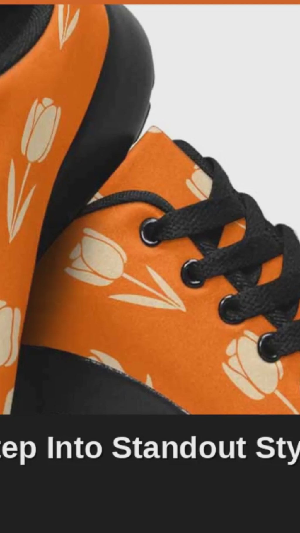 Rich and Rich Women’s Orange Floral Low Top Sneakers | Lightweight Casual Running Shoes