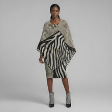 Load and play video in Gallery viewer, Rich and Rich Black and Beige Print Women&#39;s Off Shoulder Long Sleeve Dress
