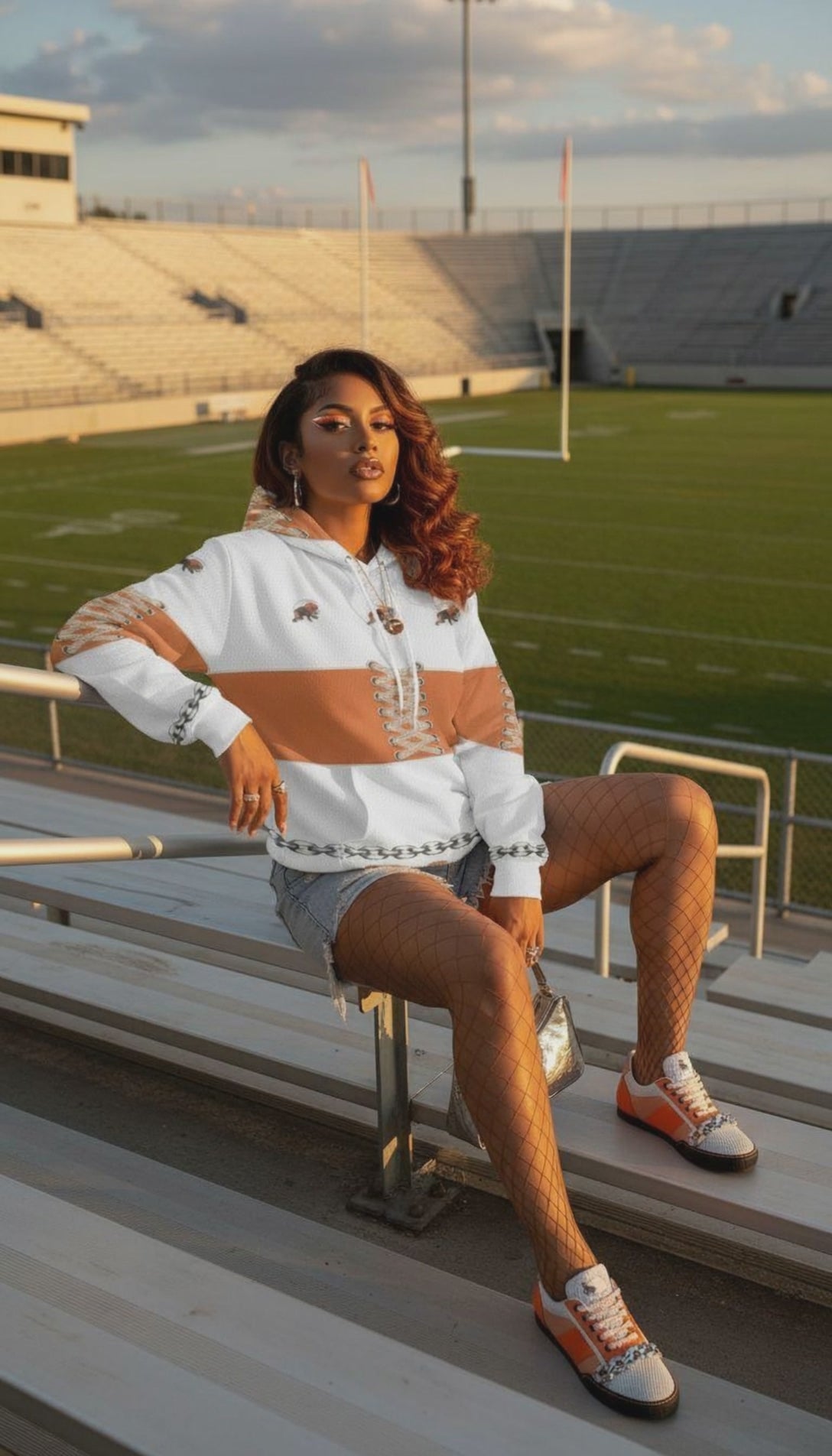 Rich and Rich Women's Playoffs 2025 Orange Hoodie