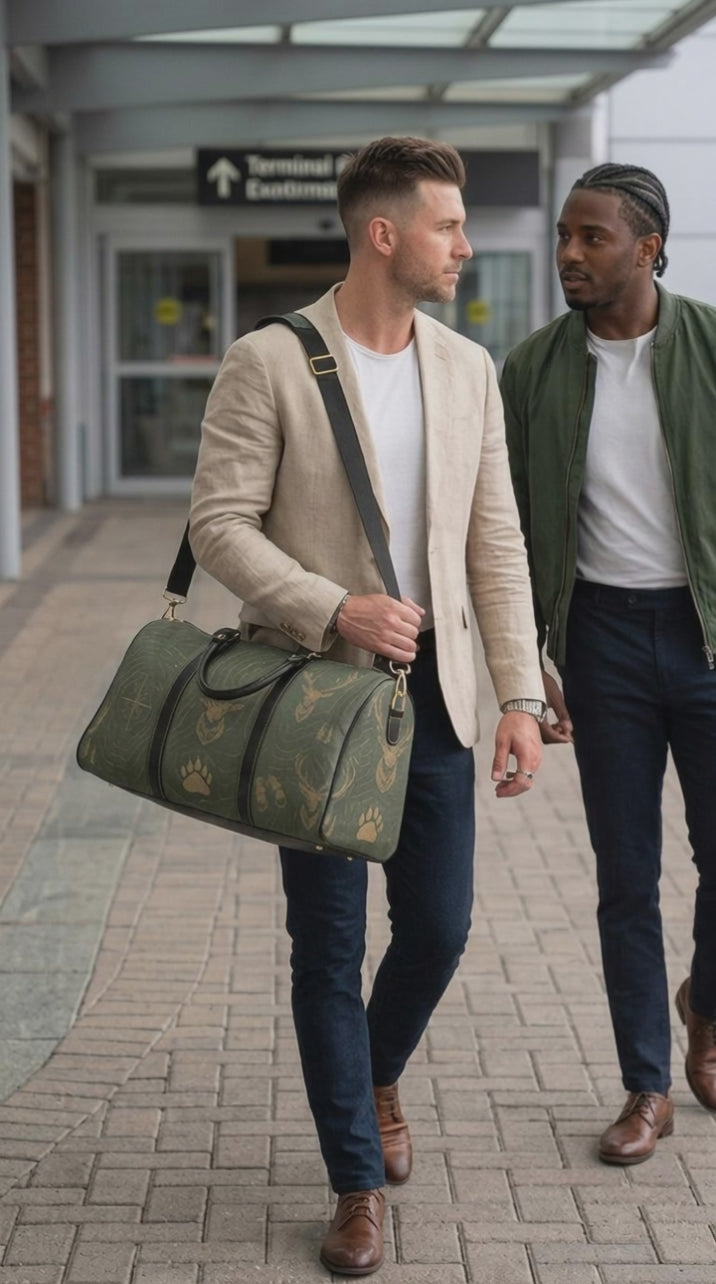 Rich & Rich JetSet Journey Hunting Waterproof PU Leather Travel Duffel Bag Large Capacity