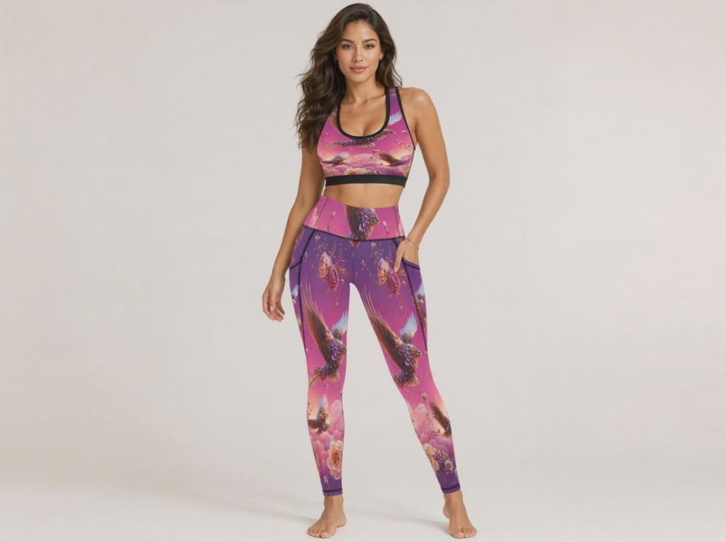 Rich and Rich Pink Nature Inspired Women's Sports Bra