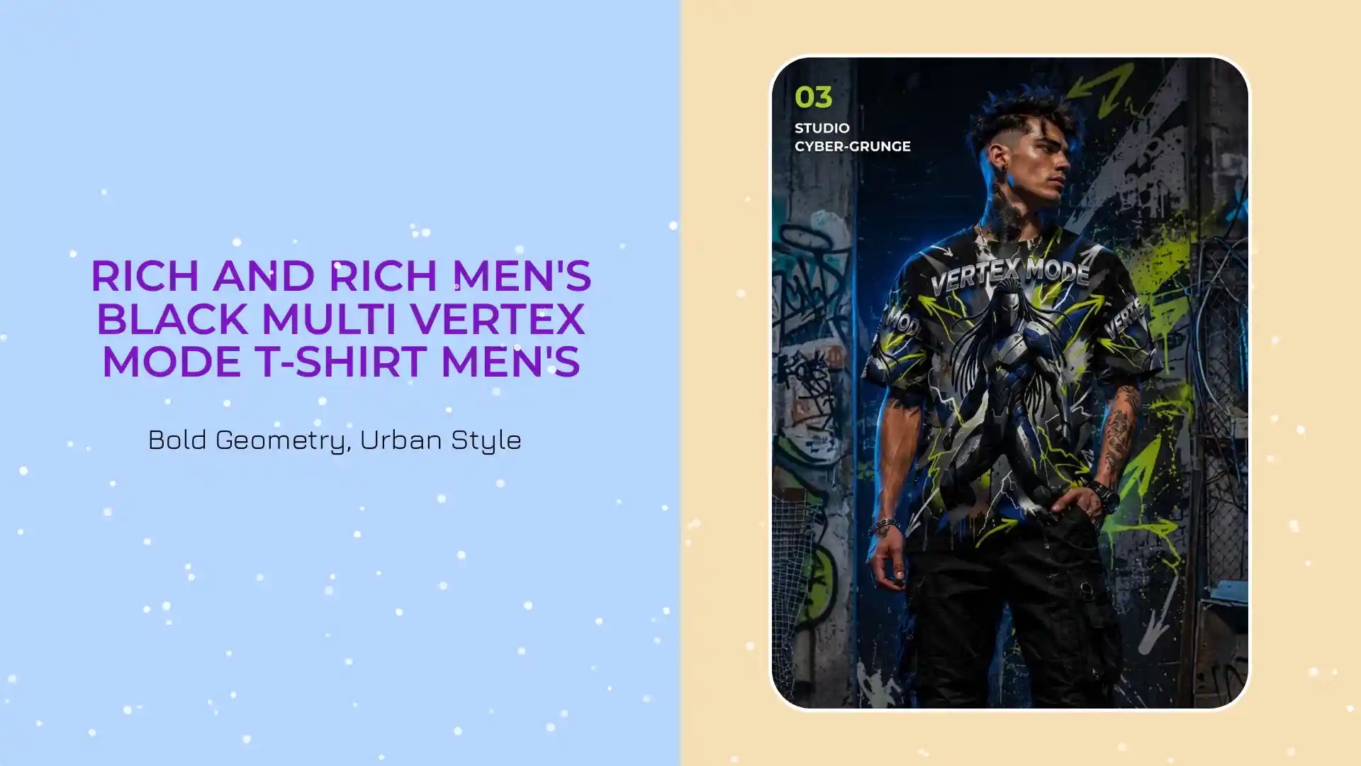 Rich and Rich Men's Black Multi Vertex Mode T-Shirt Men's by@Outfy
