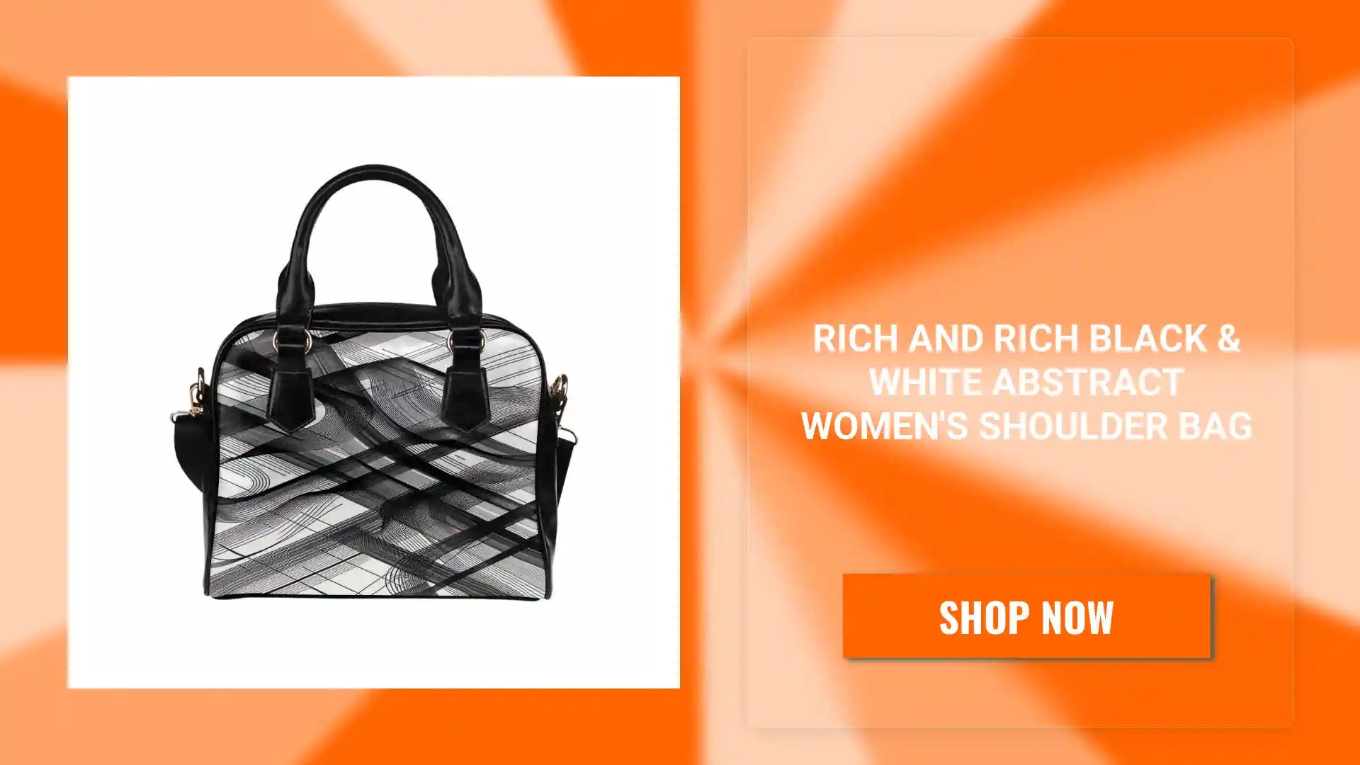 Rich and Rich Black & White Abstract Women's Shoulder Bag by@Outfy