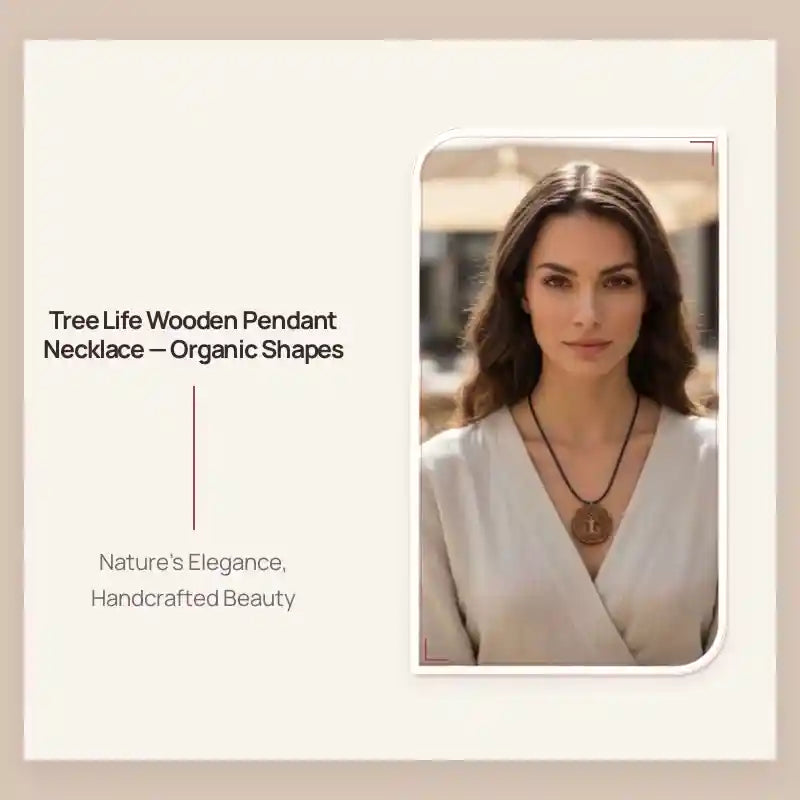 Tree Life Wooden Pendant Necklace &mdash; Organic Shapes by@Outfy