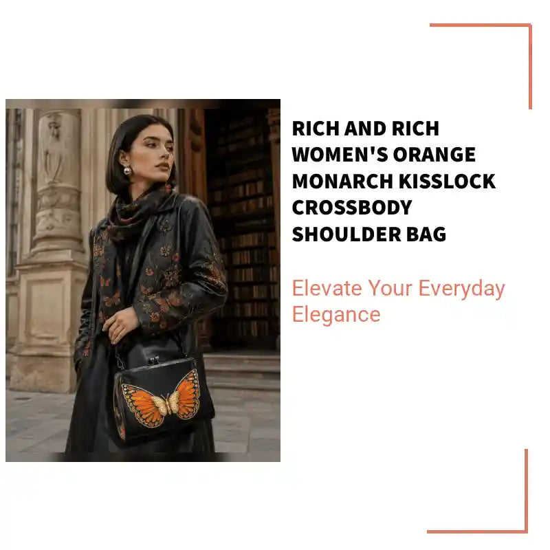Rich and Rich Women's Orange Monarch Kisslock Crossbody Shoulder Bag by@Outfy