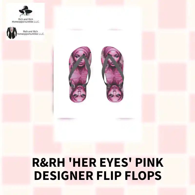 R&amp;RH 'Her Eyes' Pink Designer Flip Flops by@Outfy