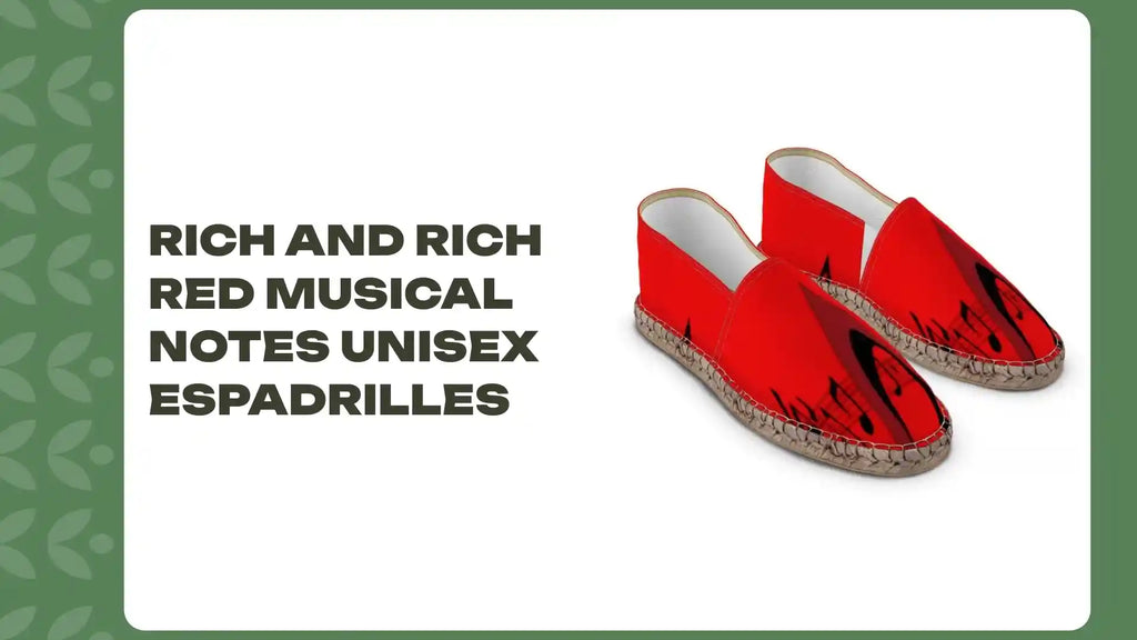 Rich and Rich Red Musical Notes Unisex Espadrilles by@Outfy