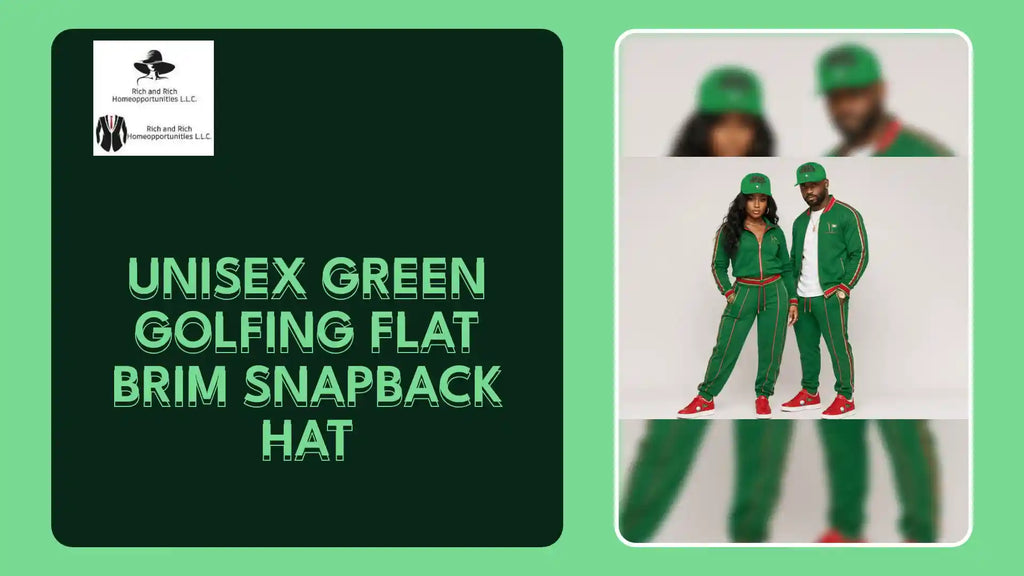 Unisex Green Golfing Flat Brim Snapback Hat by@Outfy
