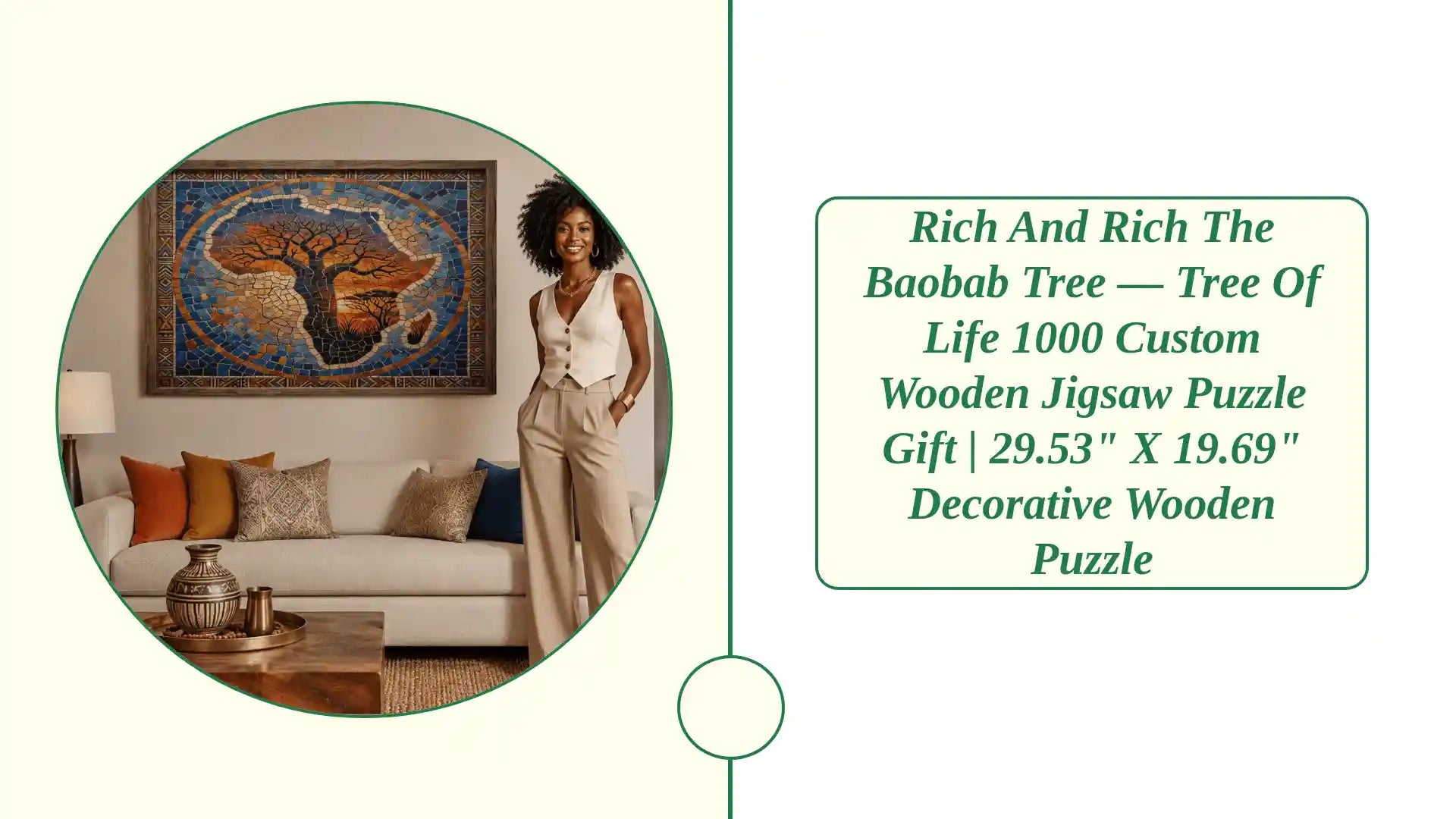 Rich and Rich The Baobab Tree &mdash; Tree of Life 1000 Custom Wooden Jigsaw Puzzle Gift | 29.53" x 19.69" Decorative Wooden Puzzle by@Outfy