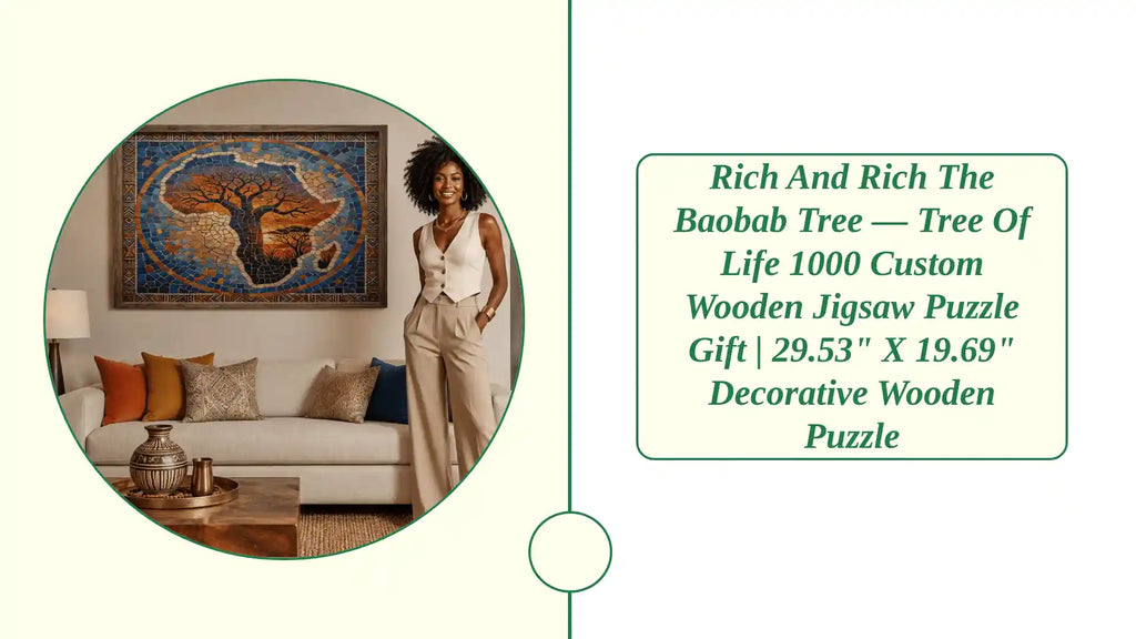 Rich and Rich The Baobab Tree &mdash; Tree of Life 1000 Custom Wooden Jigsaw Puzzle Gift | 29.53" x 19.69" Decorative Wooden Puzzle by@Outfy