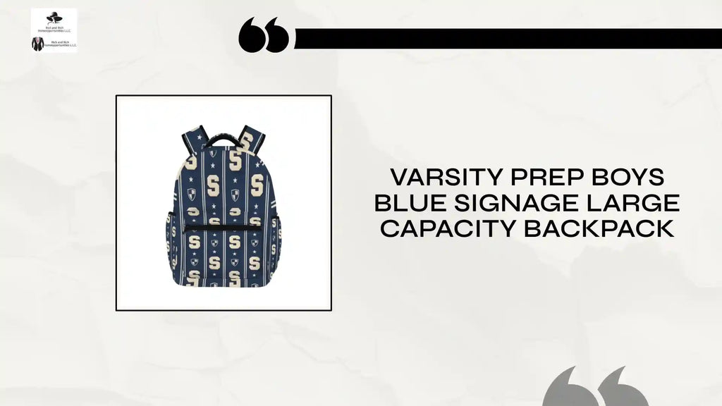 Varsity Prep Boys Blue Signage Large Capacity Backpack by@Outfy