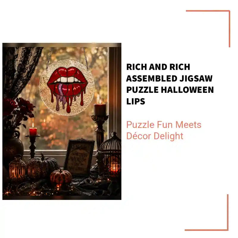 Rich and Rich Assembled Jigsaw Puzzle Halloween Lips by@Outfy