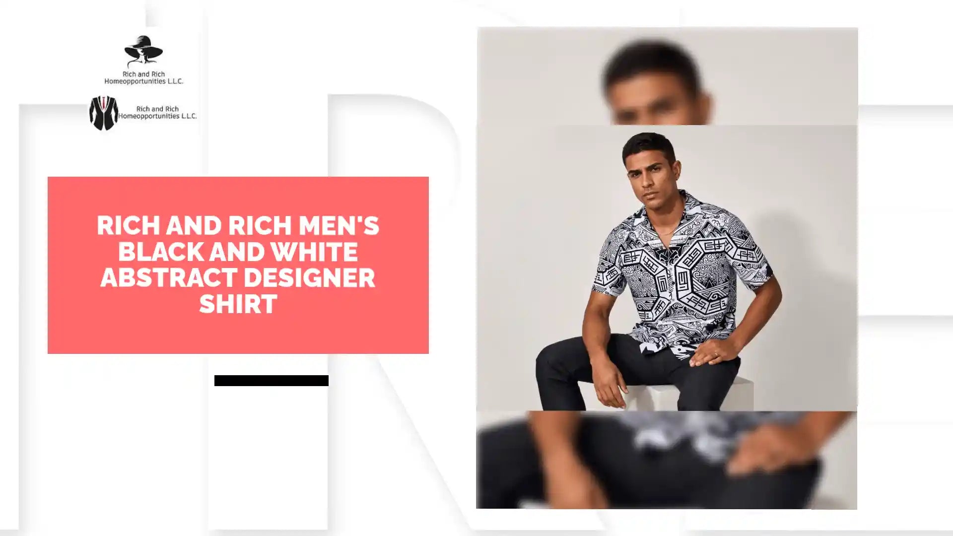 Rich and Rich Men's Black and White Abstract Designer Shirt by@Outfy