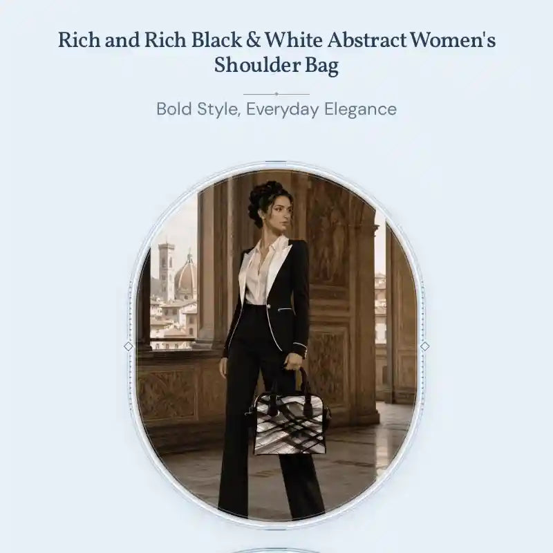 Rich and Rich Black &amp; White Abstract Women's Shoulder Bag by@Outfy