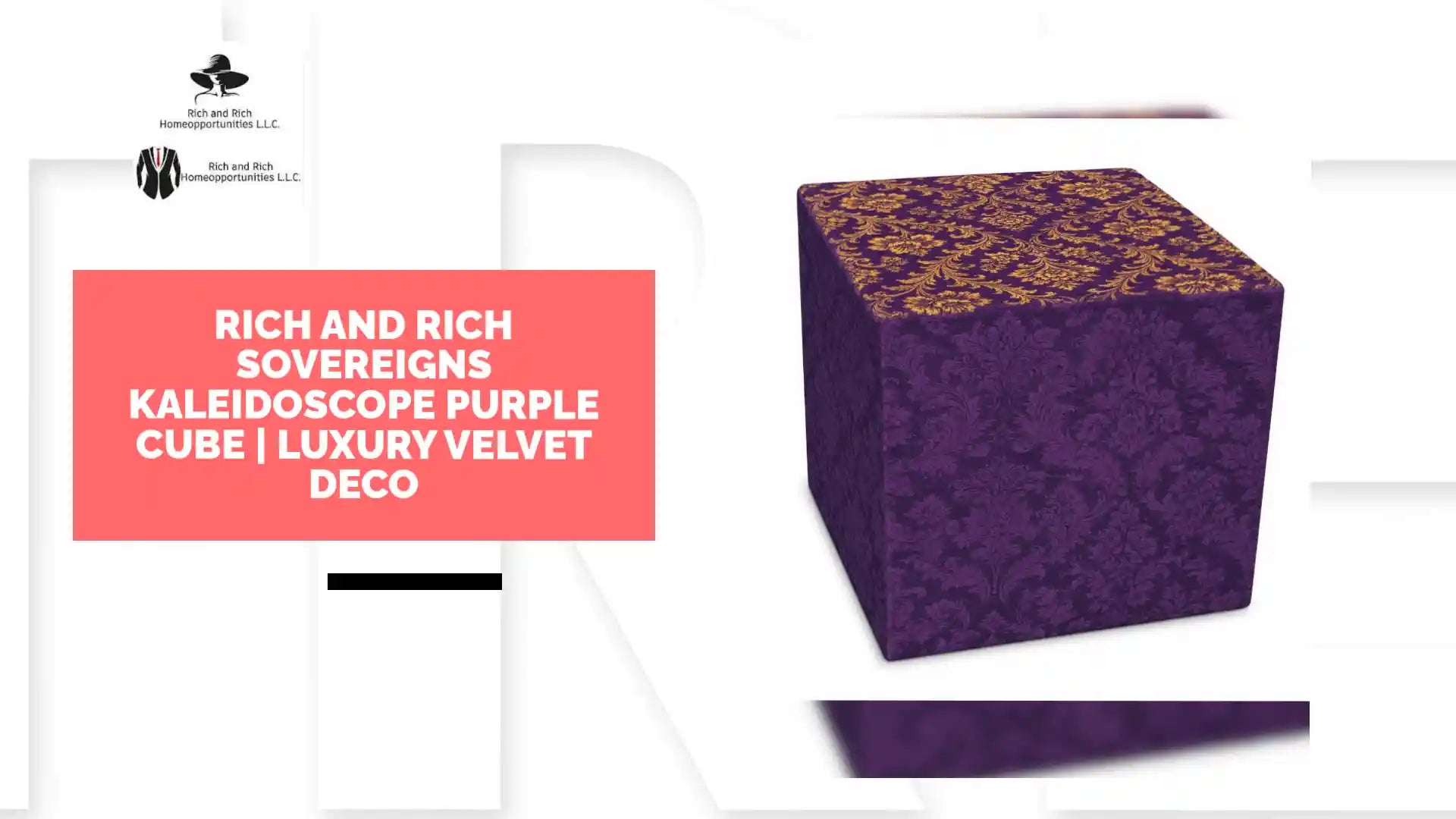 Rich and Rich Sovereigns Kaleidoscope Purple Cube | Luxury Velvet Deco by@Outfy