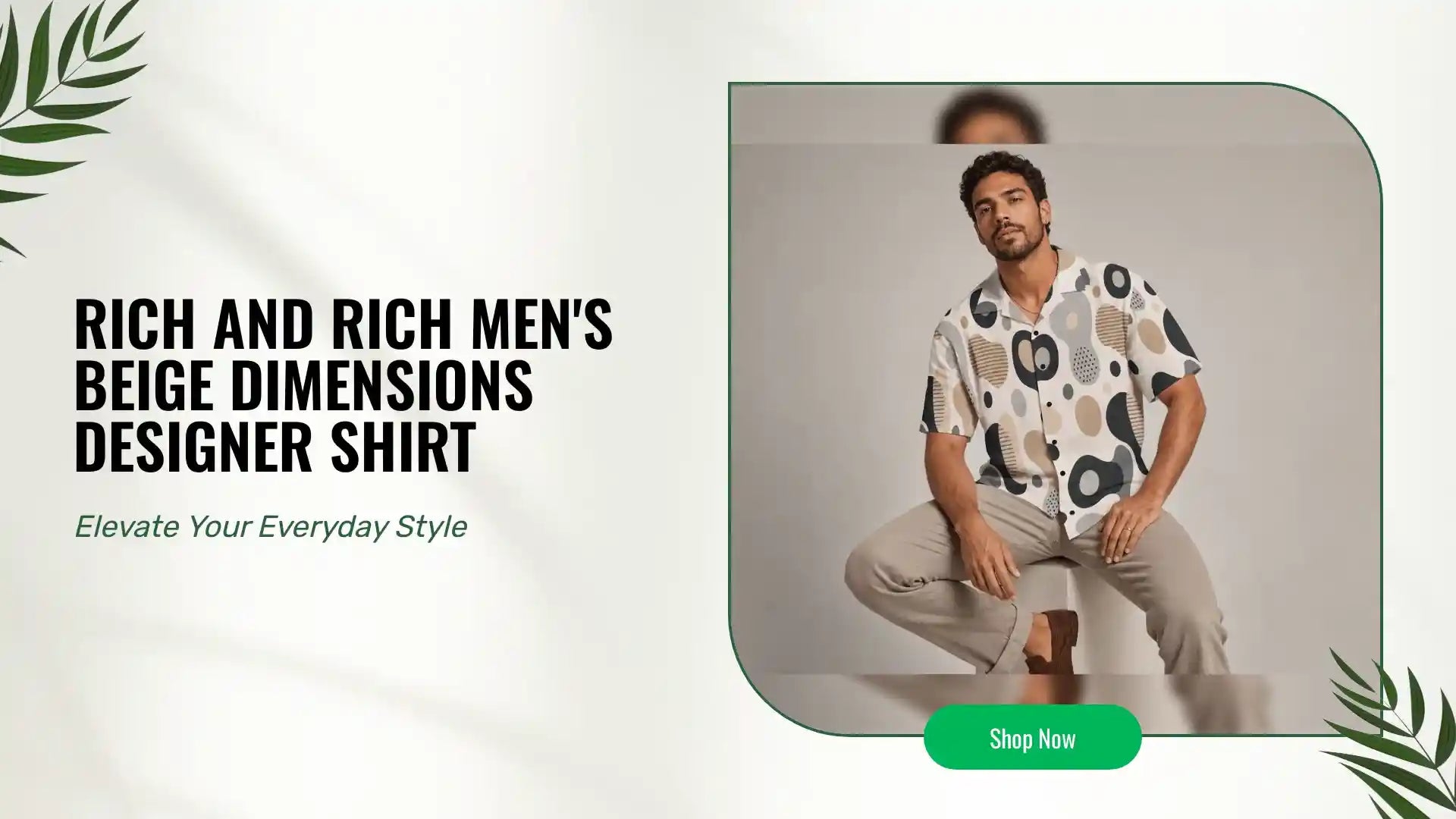 Rich and Rich Men's Beige Dimensions Designer Shirt by@Outfy