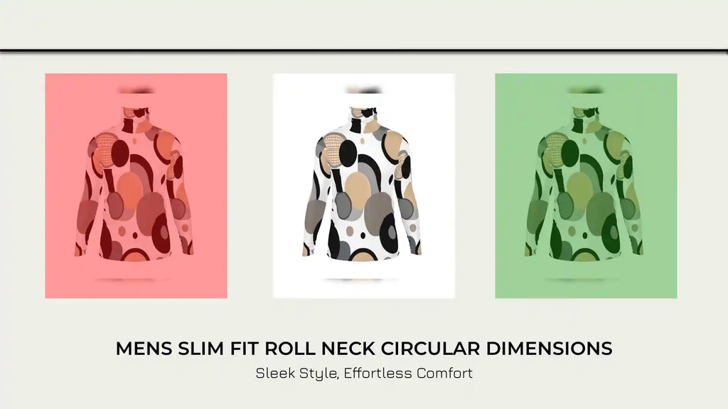 Mens Slim Fit Roll Neck Circular Dimensions by@Outfy