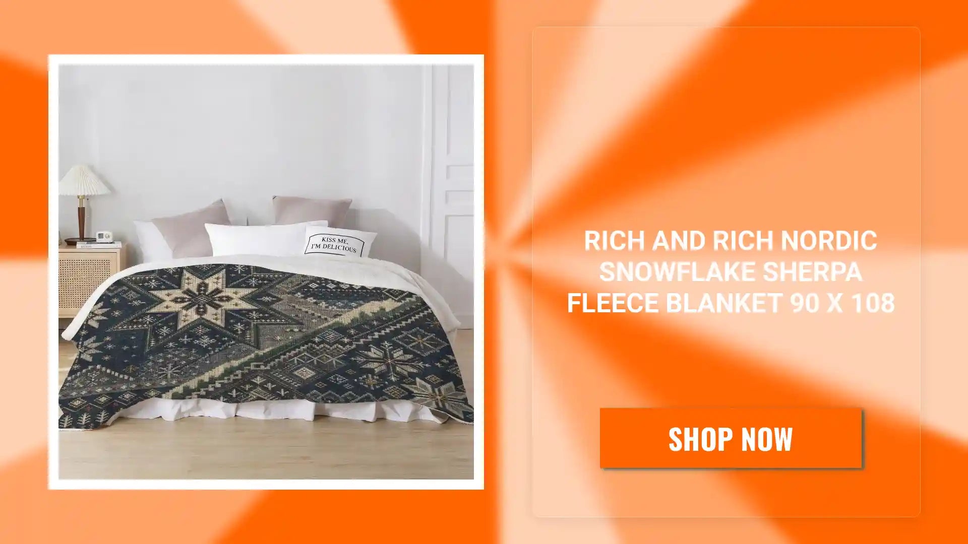 Rich and Rich Nordic Snowflake Sherpa Fleece Blanket 90 x 108 by@Outfy