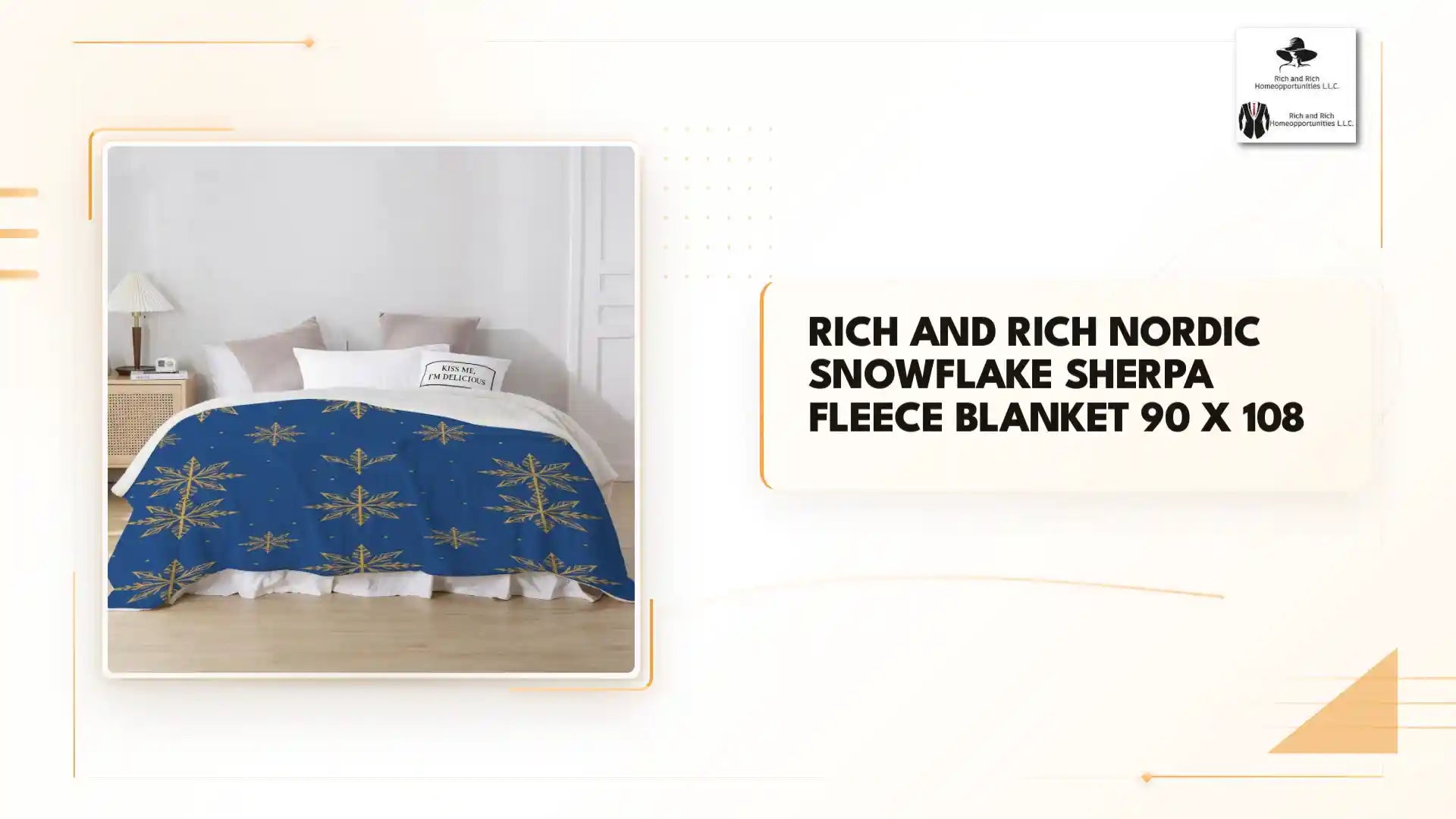 Rich and Rich Nordic Snowflake Sherpa Fleece Blanket 90 x 108 by@Outfy