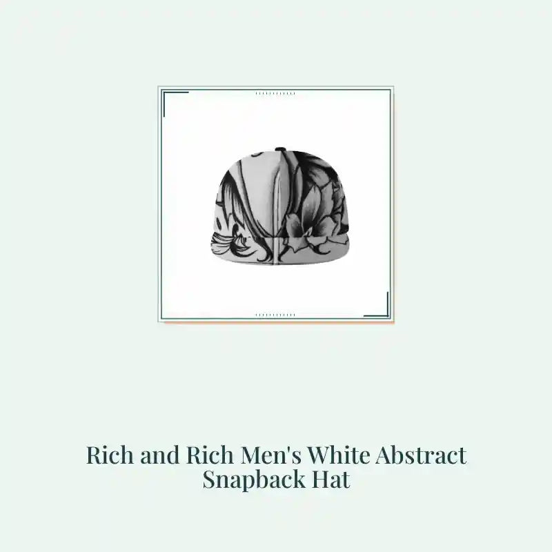Rich and Rich Men's White Abstract Snapback Hat by@Outfy