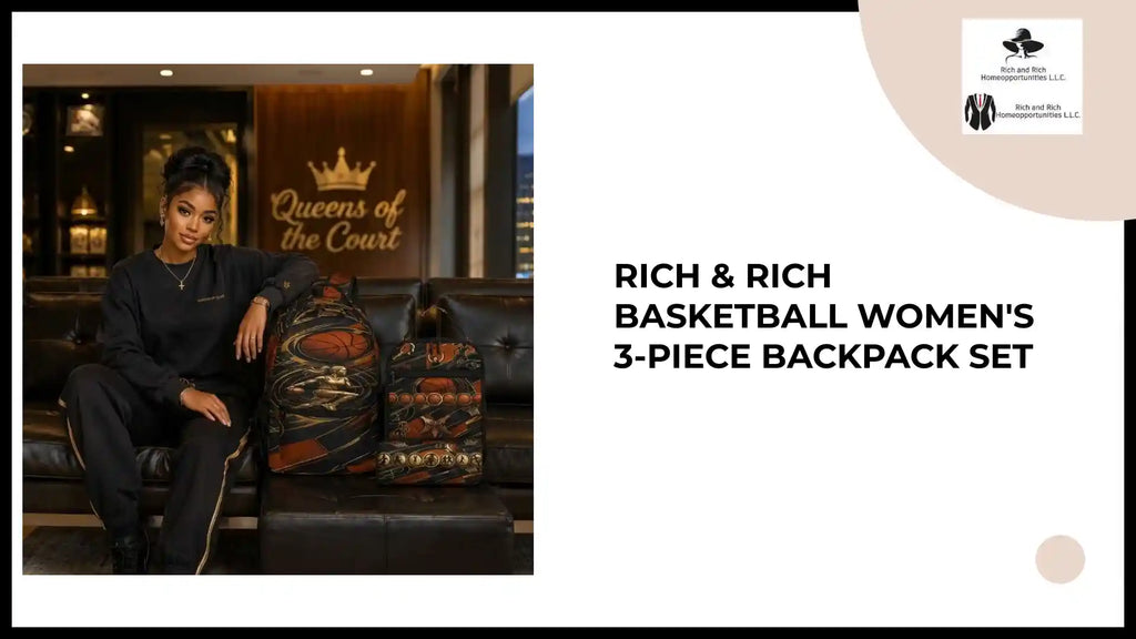 Rich & Rich Basketball Women's 3‑Piece Backpack Set by@Outfy