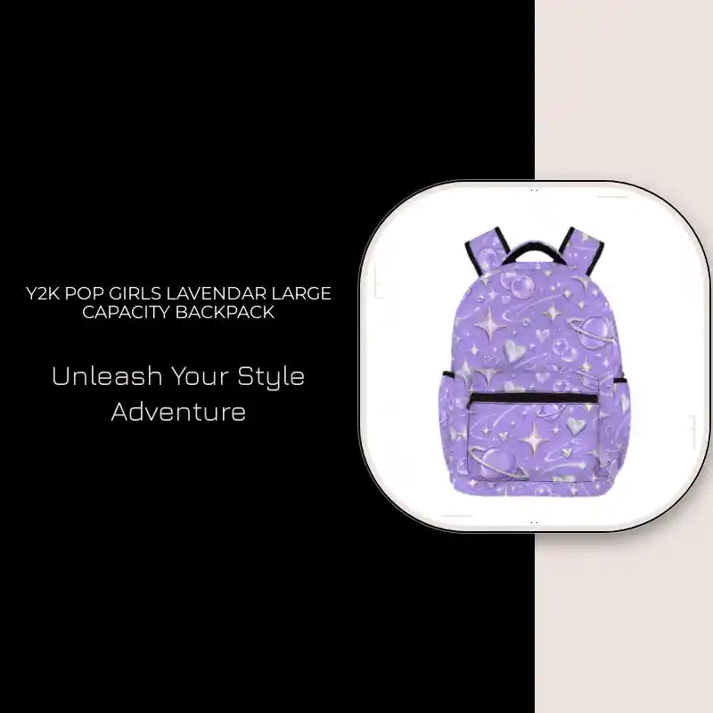 Y2K Pop Girls Lavendar Large Capacity Backpack by@Outfy