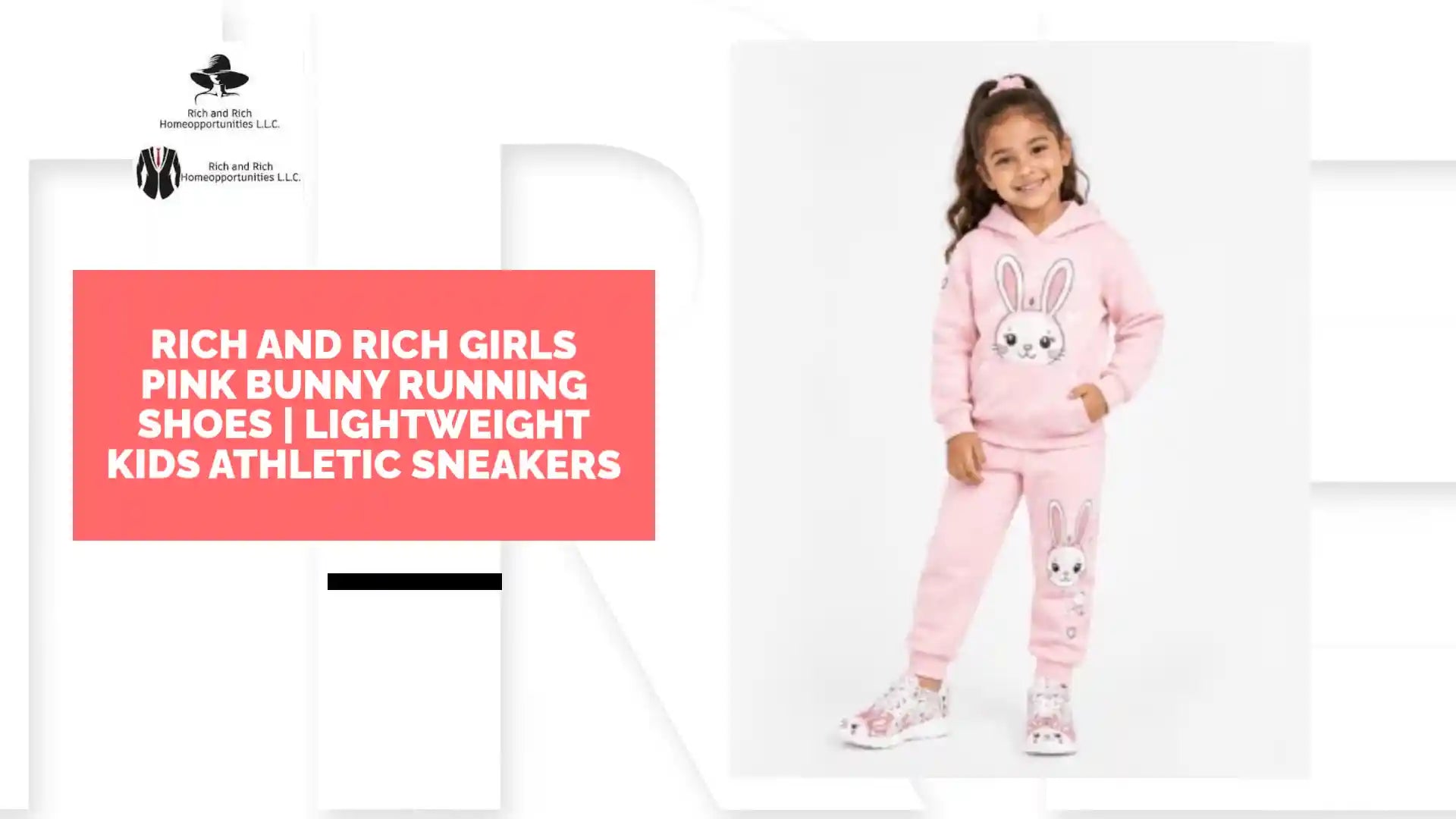 Rich and Rich Girls Pink Bunny Running Shoes | Lightweight Kids Athletic Sneakers by@Outfy