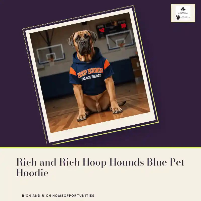 Rich and Rich Hoop Hounds Blue Pet Hoodie by@Outfy