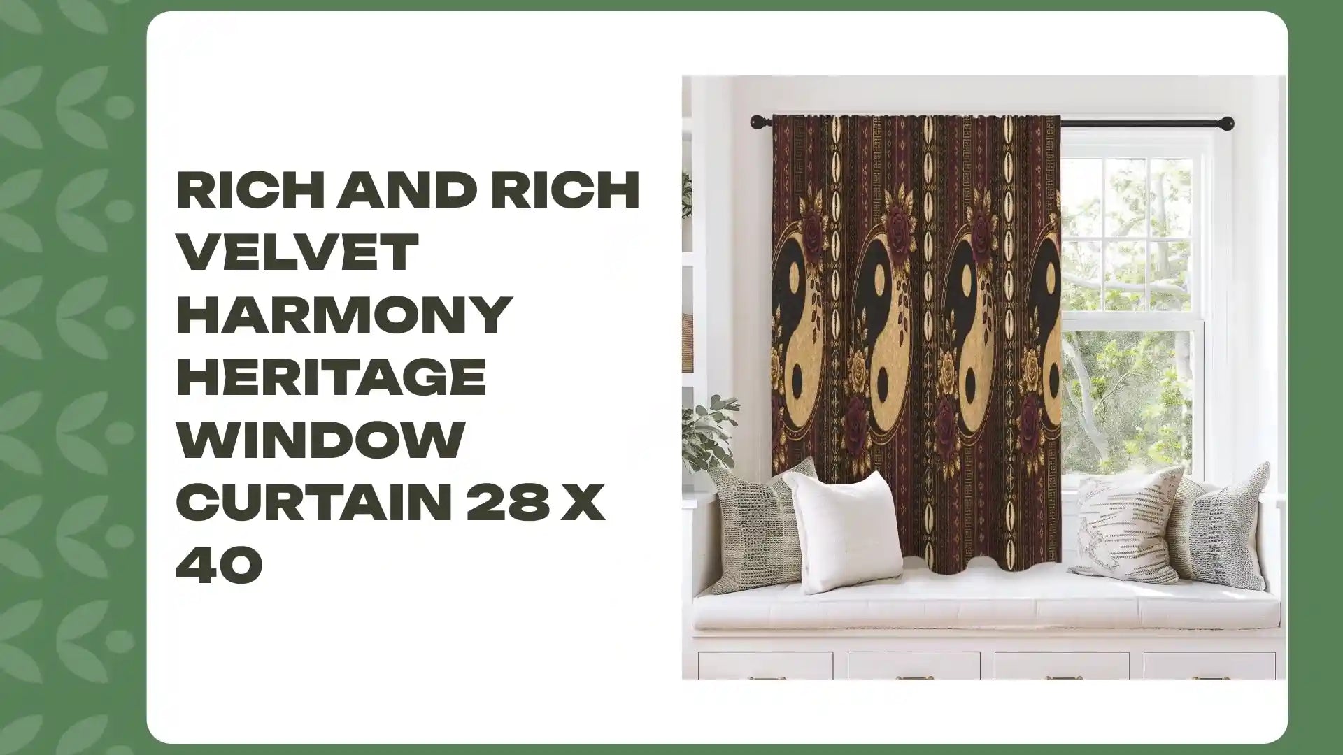 Rich and Rich Velvet Harmony Heritage Window Curtain 28 x 40 by@Outfy