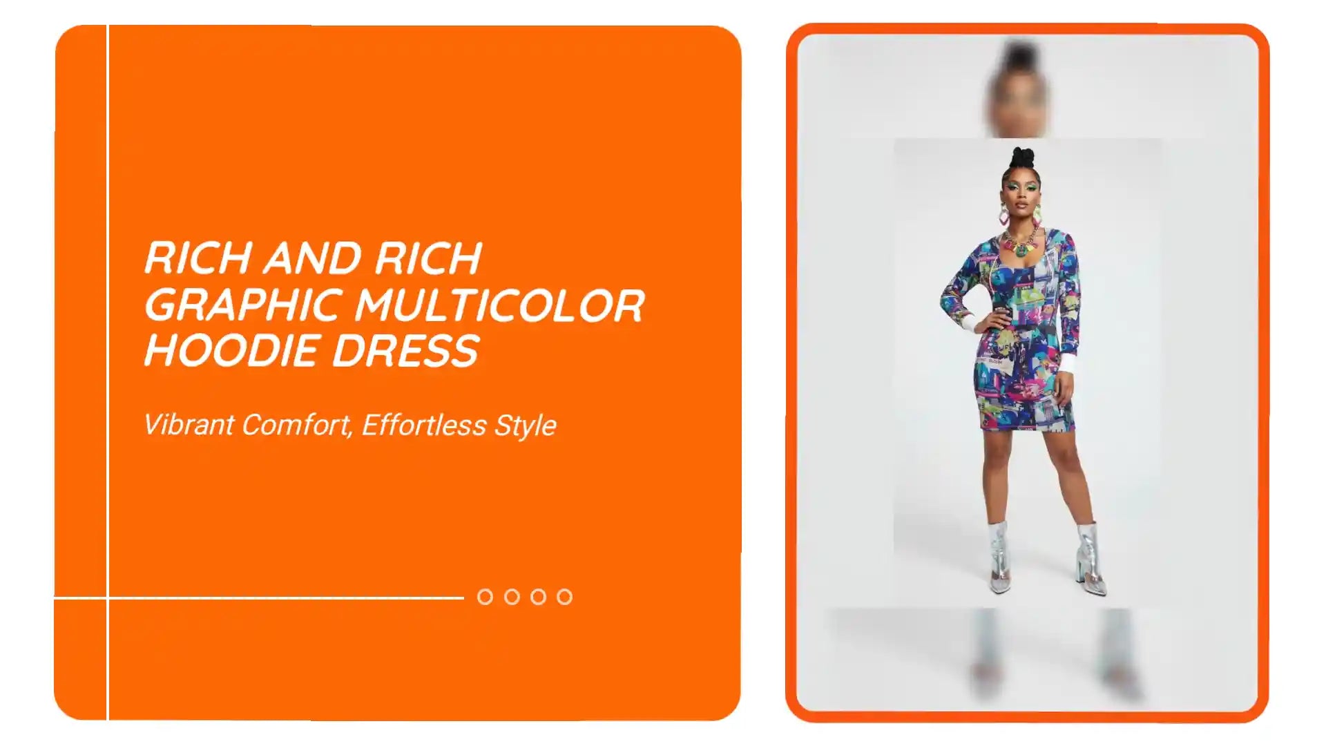 Rich and Rich Graphic Multicolor Hoodie Dress by@Outfy