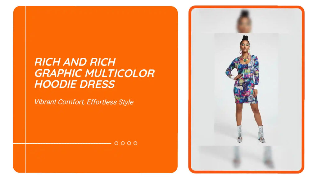 Rich and Rich Graphic Multicolor Hoodie Dress by@Outfy