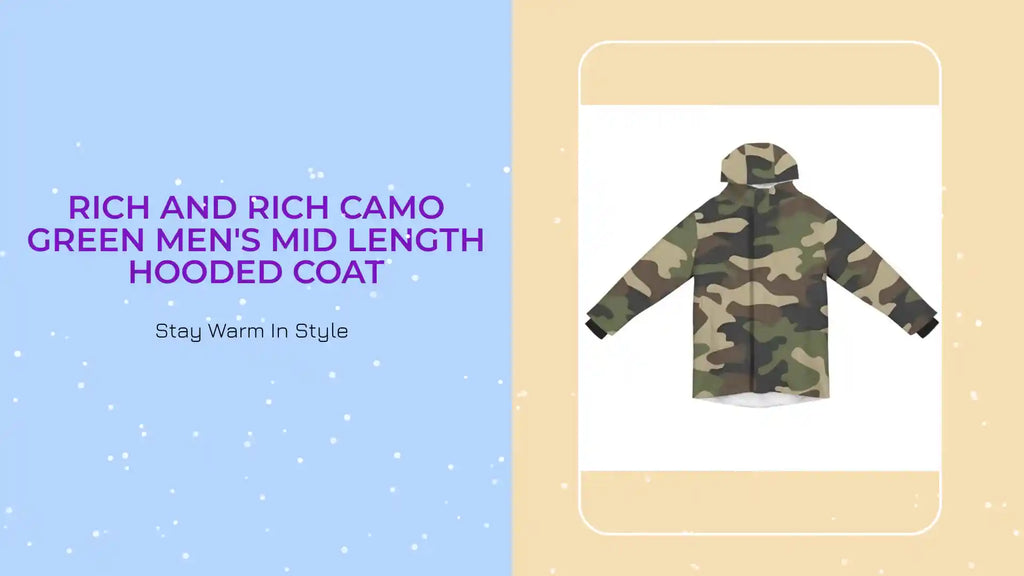 Rich and Rich Camo Green Men's Mid Length Hooded Coat by@Outfy
