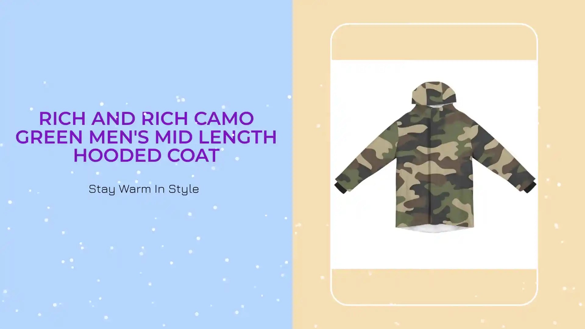Rich and Rich Camo Green Men's Mid Length Hooded Coat by@Outfy