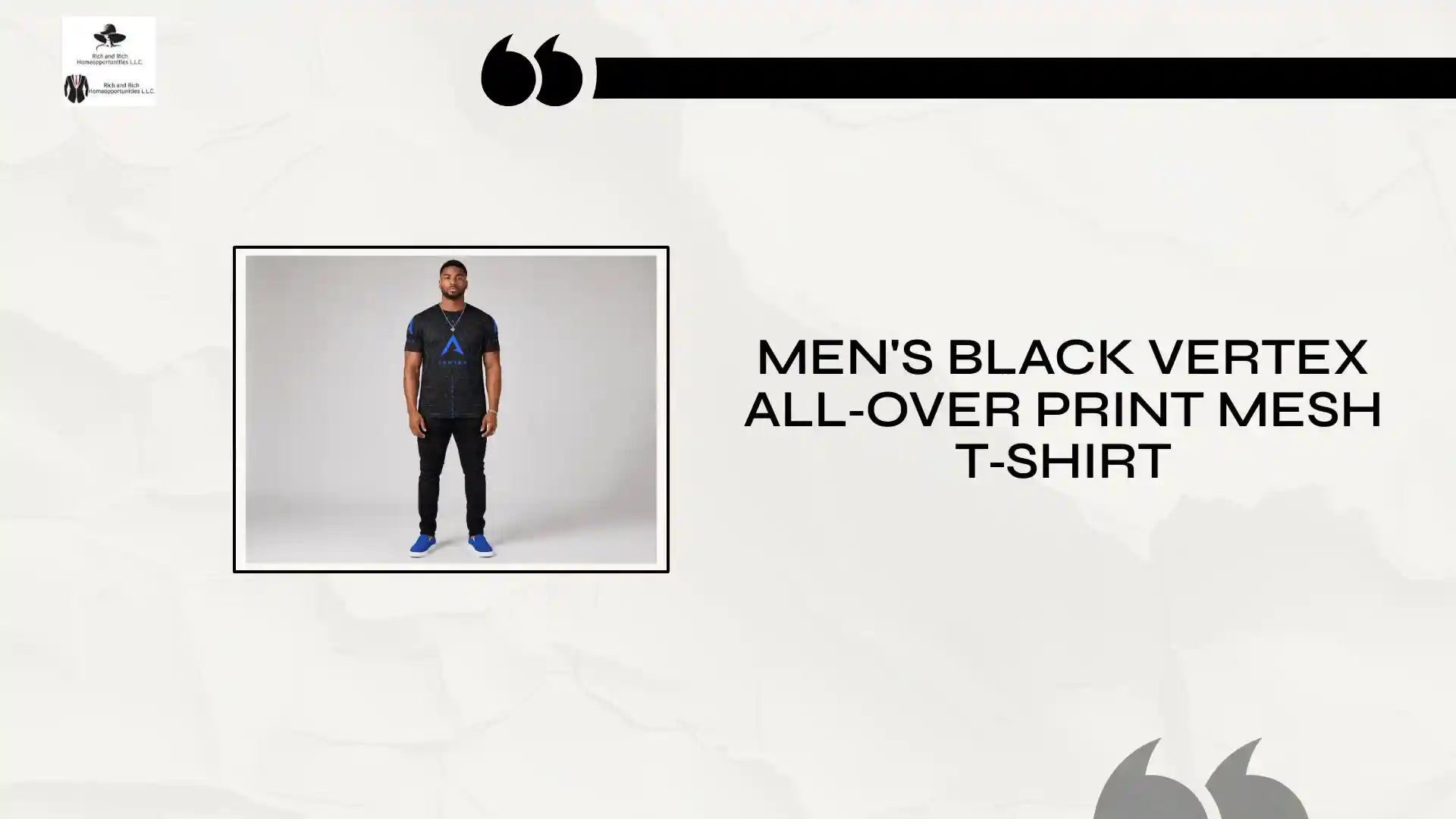Men's Black Vertex All‑Over Print Mesh T‑Shirt by@Outfy