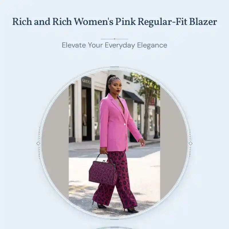 Rich and Rich Women's Pink Regular-Fit Blazer by@Outfy