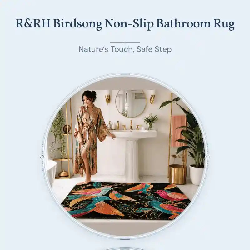 R&RH Birdsong Non-Slip Bathroom Rug by@Outfy