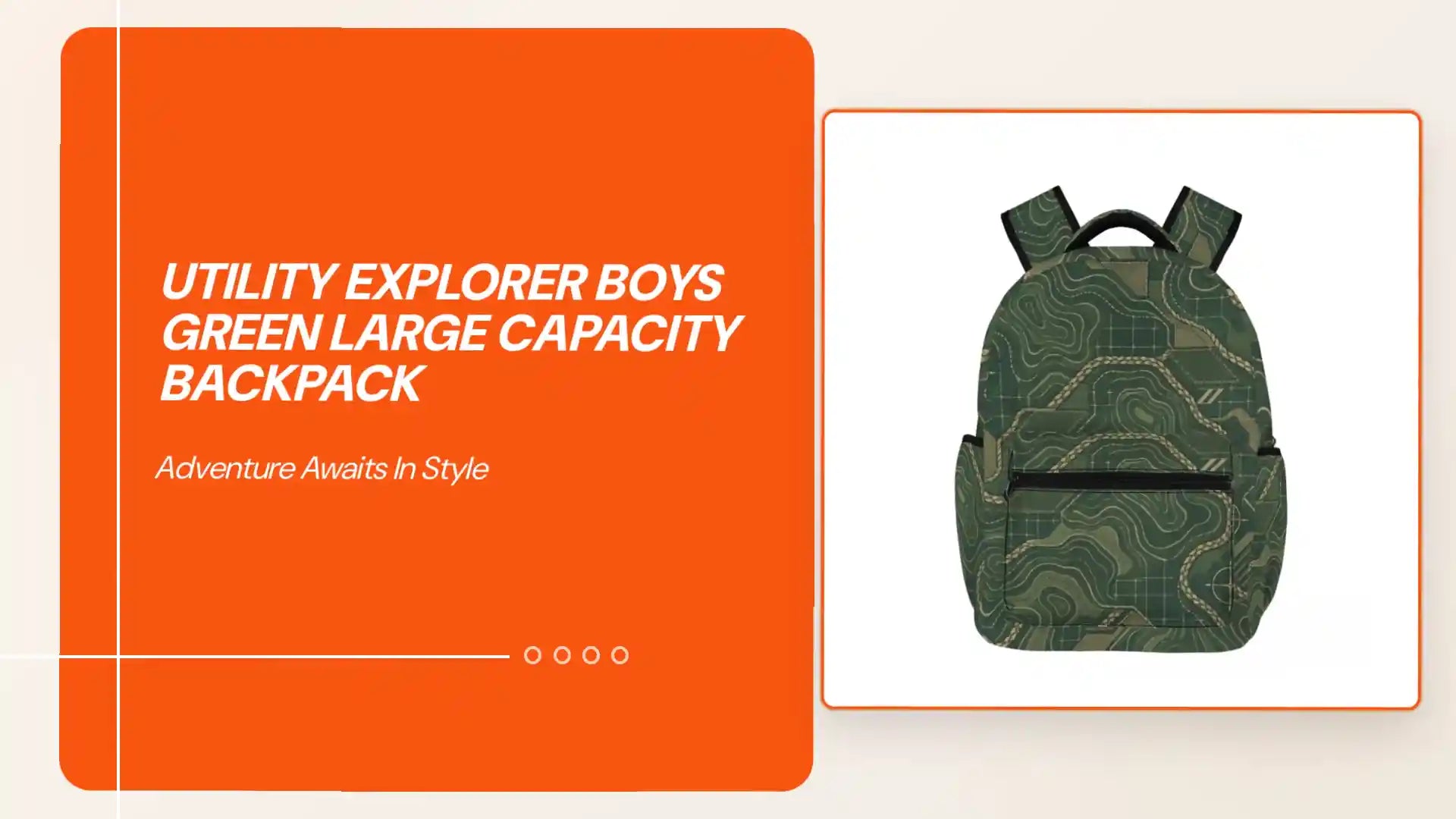 Utility Explorer Boys Green Large Capacity Backpack by@Outfy