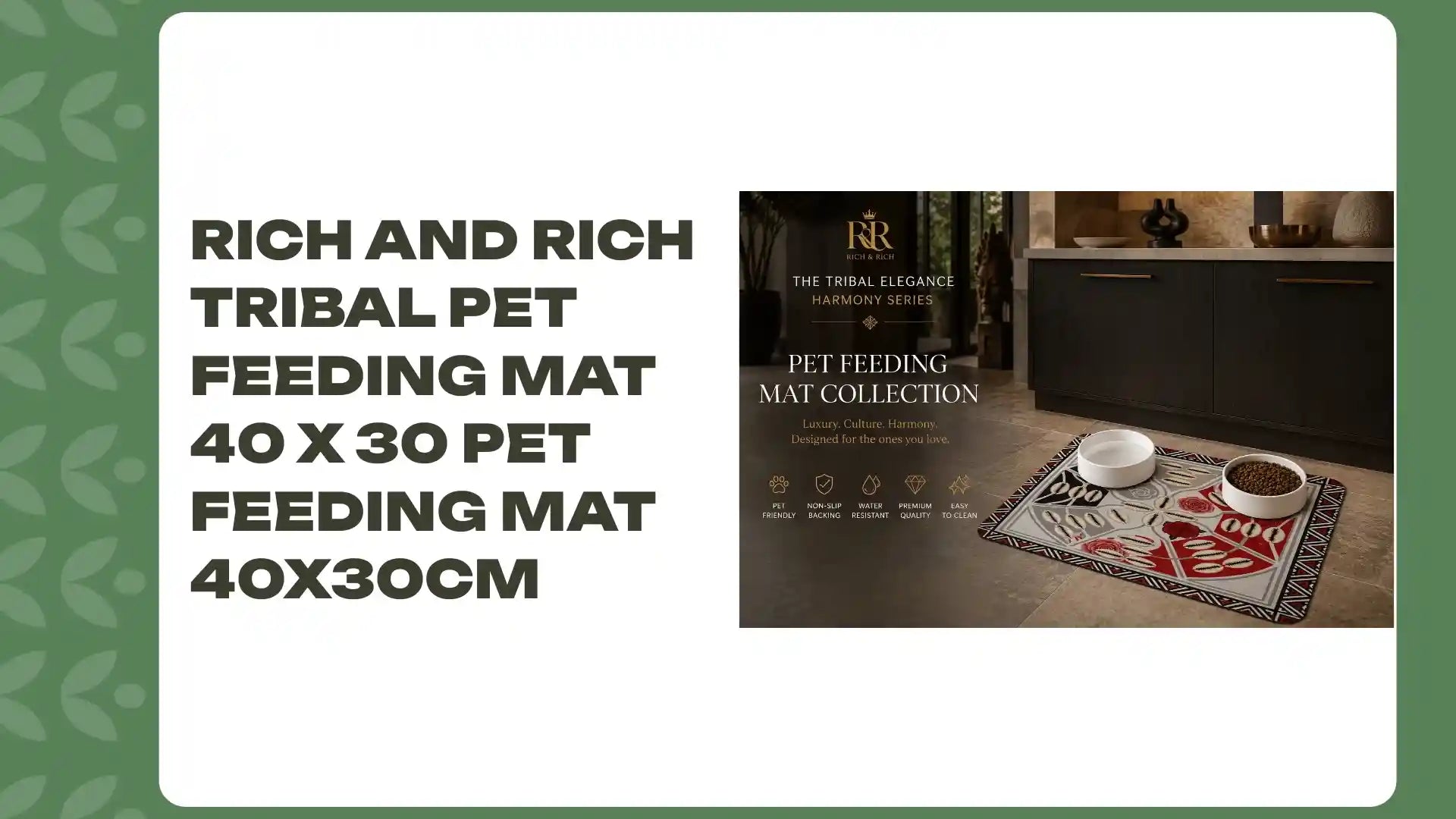 Rich and Rich Tribal Pet Feeding Mat 40 x 30 Pet Feeding Mat 40x30cm by@Outfy
