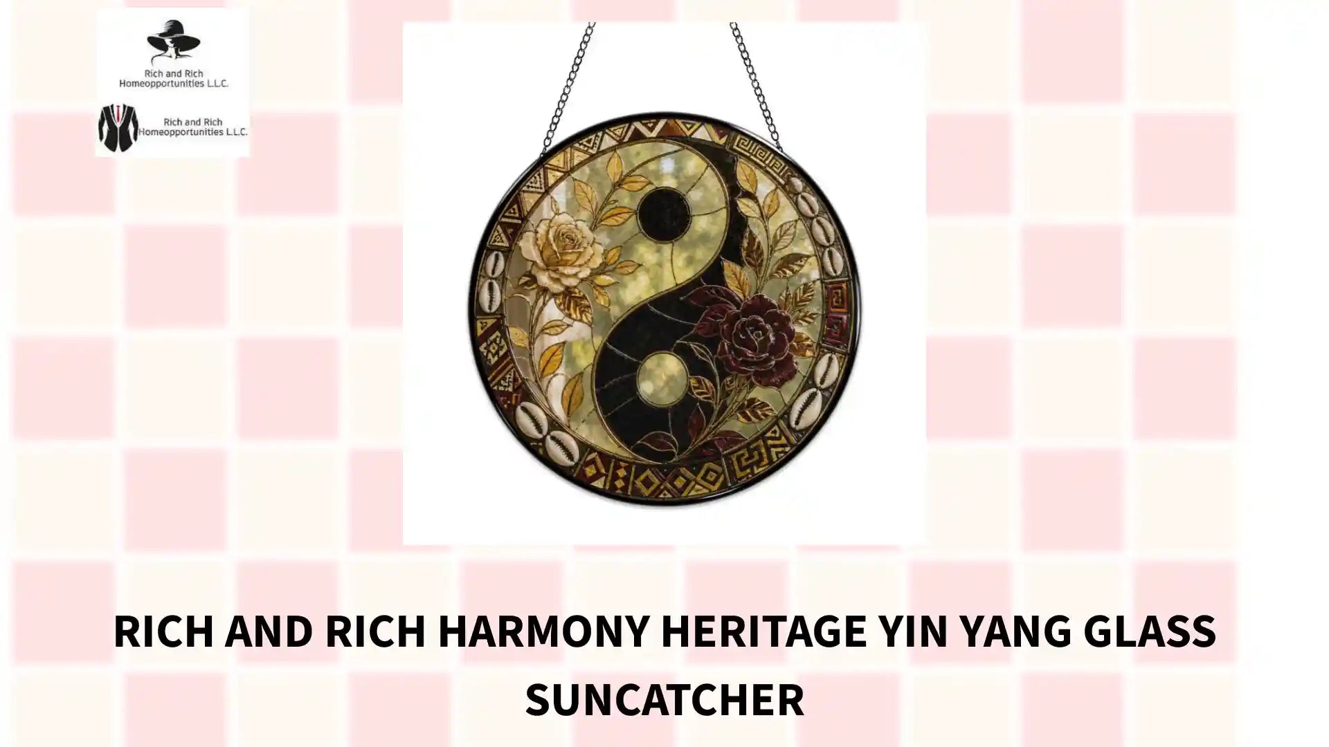 Rich and Rich Harmony Heritage Yin Yang Glass Suncatcher by@Outfy