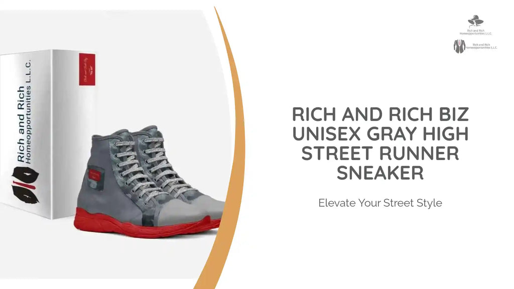 Rich and Rich Biz Unisex Gray High Street Runner Sneaker by@Outfy