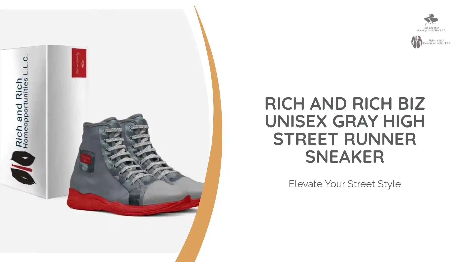 Rich and Rich Biz Unisex Gray High Street Runner Sneaker by@Outfy