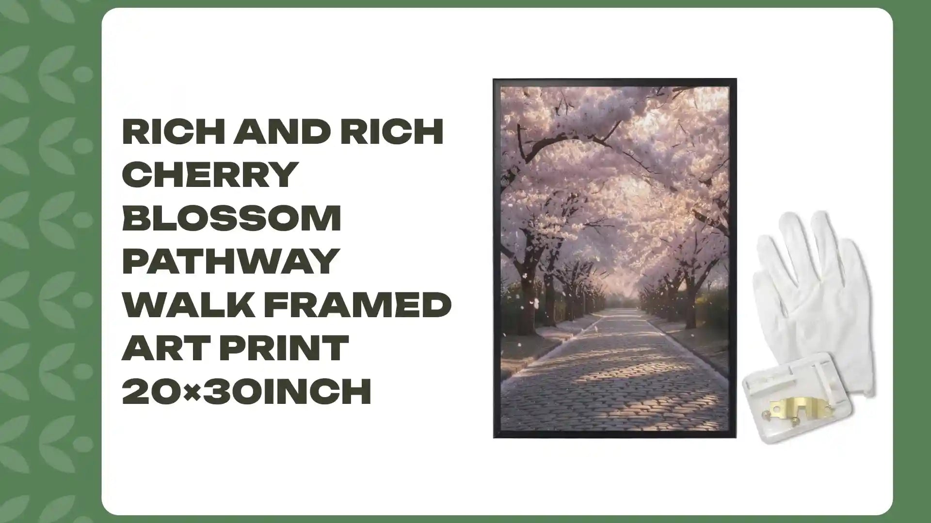 Rich and Rich Cherry Blossom Pathway Walk Framed Art Print 20&times;30inch by@Outfy