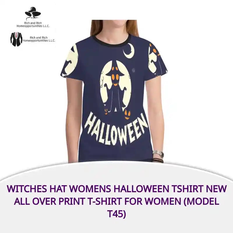 Witches Hat Womens Halloween Tshirt New All Over Print T-shirt for Women (Model T45) by@Outfy