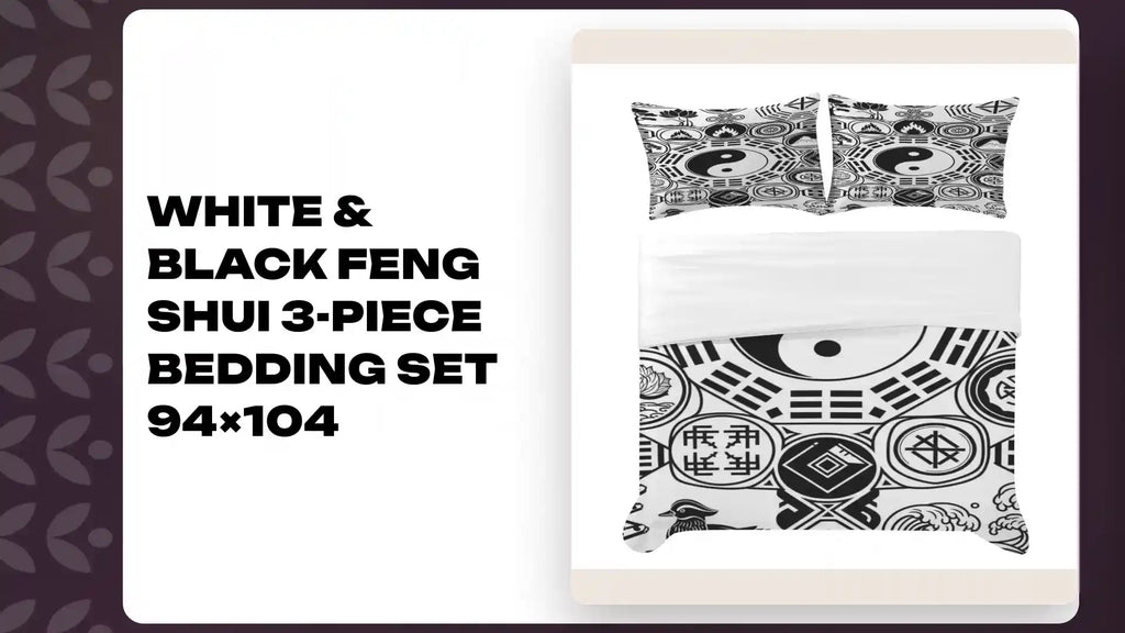White & Black Feng Shui 3-Piece Bedding Set 94&times;104 by@Outfy