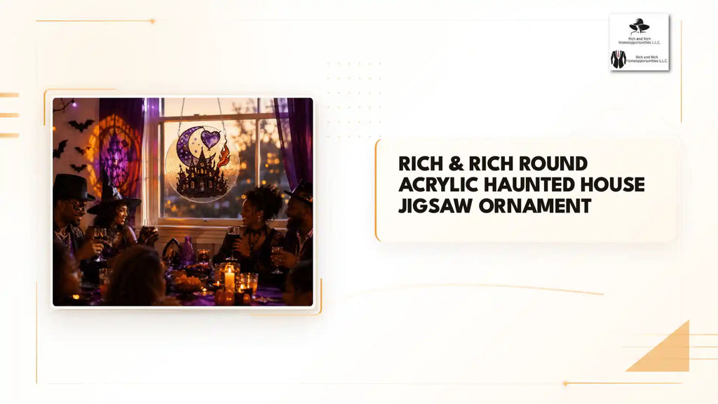 Rich & Rich Round Acrylic Haunted House Jigsaw Ornament by@Outfy