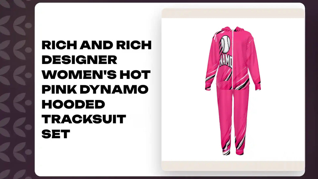 Rich and Rich Designer Women's Hot Pink Dynamo Hooded Tracksuit Set by@Outfy