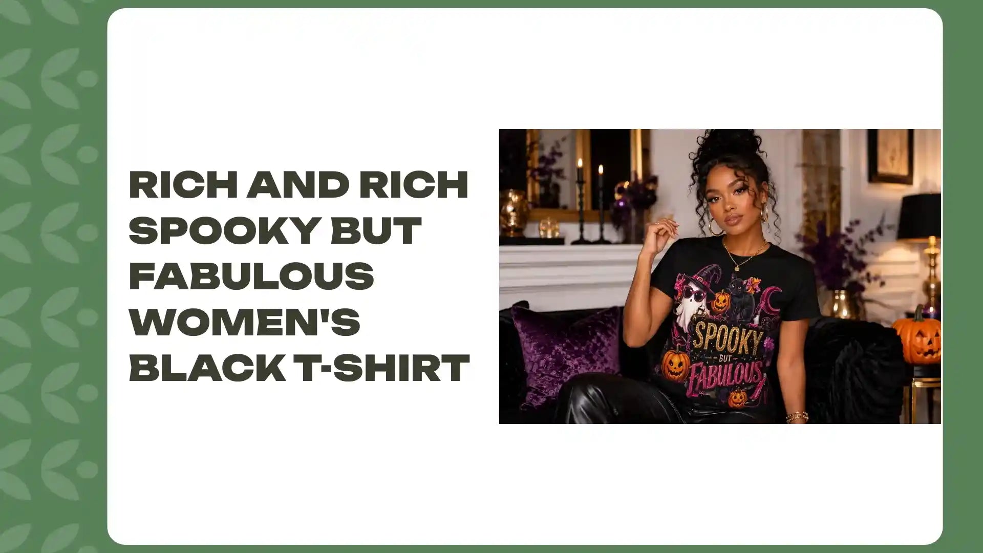 Rich and Rich Spooky But Fabulous Women's Black T-Shirt by@Outfy